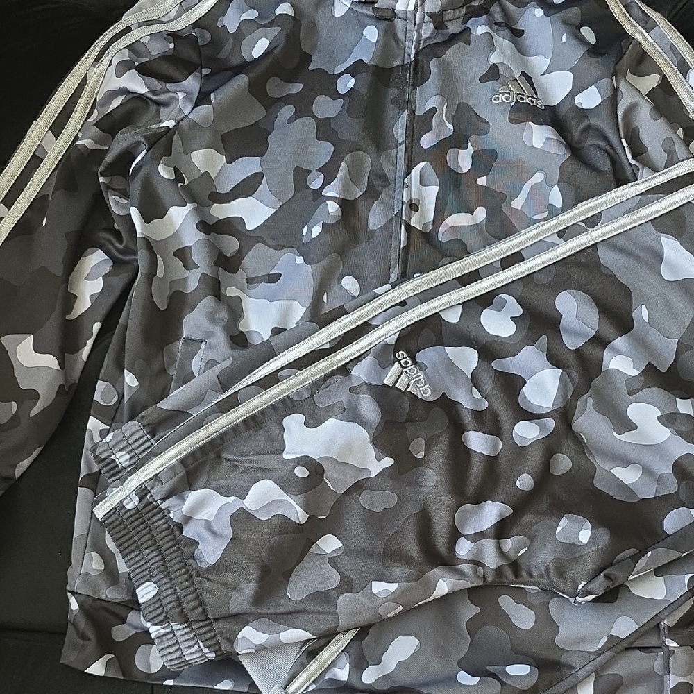 Adidas Gray Camouflage Track Suit